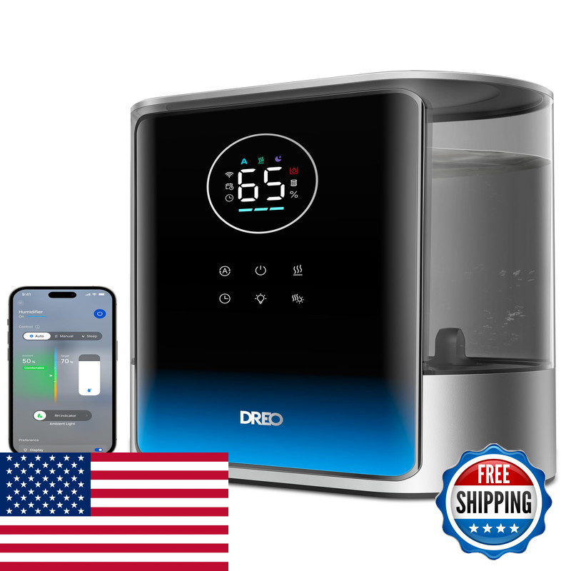 Dreo 8L Smart Humidifier Large Room 600Ft Hm717S 80H Runtime Supersized Warm