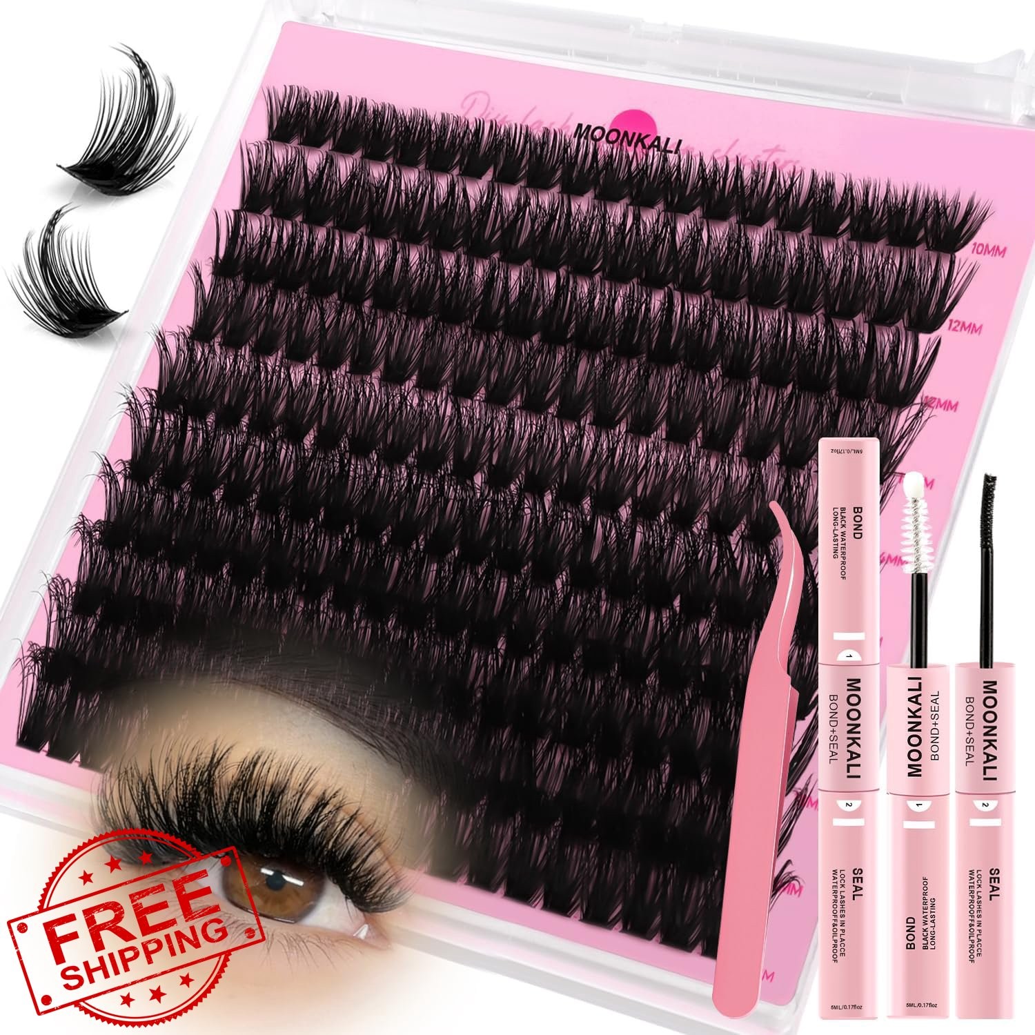 MOONKALI Lash Clusters Kit 60D (10-18MM) Mink Wispy
