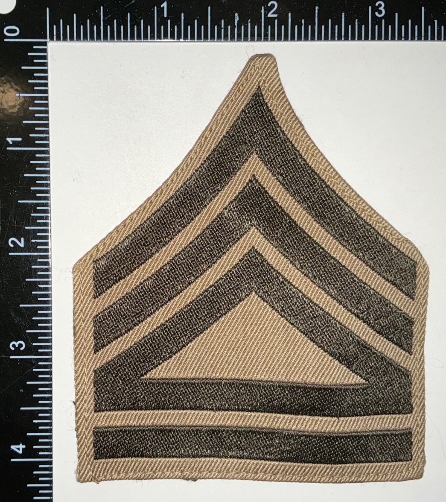 WWII USMC US Marine Corps Technical Sergeant SINGLE KHAKI CHEVRON PATCH