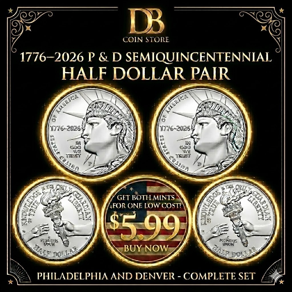 2026 P & D  BU Uncirculated Semiquincentennial Half Dollars - U Get 2 Coins