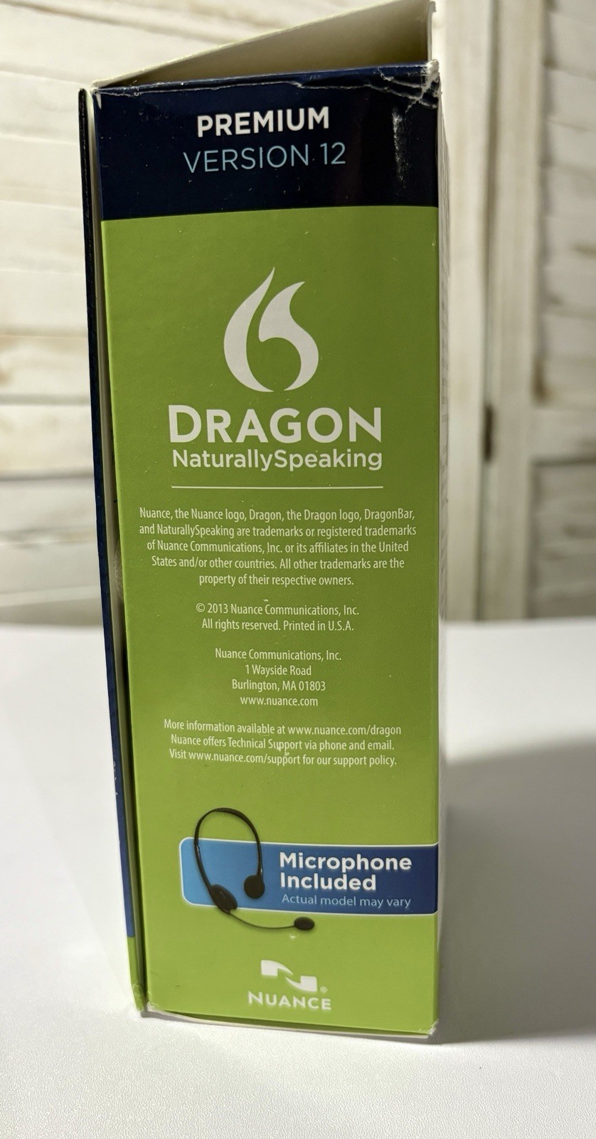 Dragon Naturally Speaking Premium Edition Basics w/ Headset Version 12 Open Box