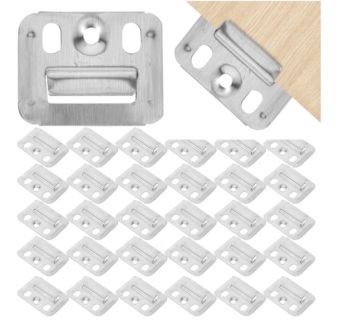 100 Pcs Stainless Steel Wall Panel Buckle Clamps Hanging Bracket Couch Clips