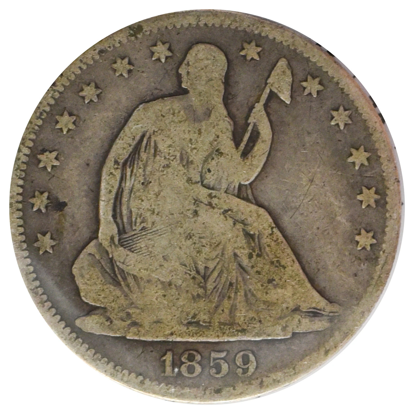 1859 Liberty Seated Half Dollar (VG)