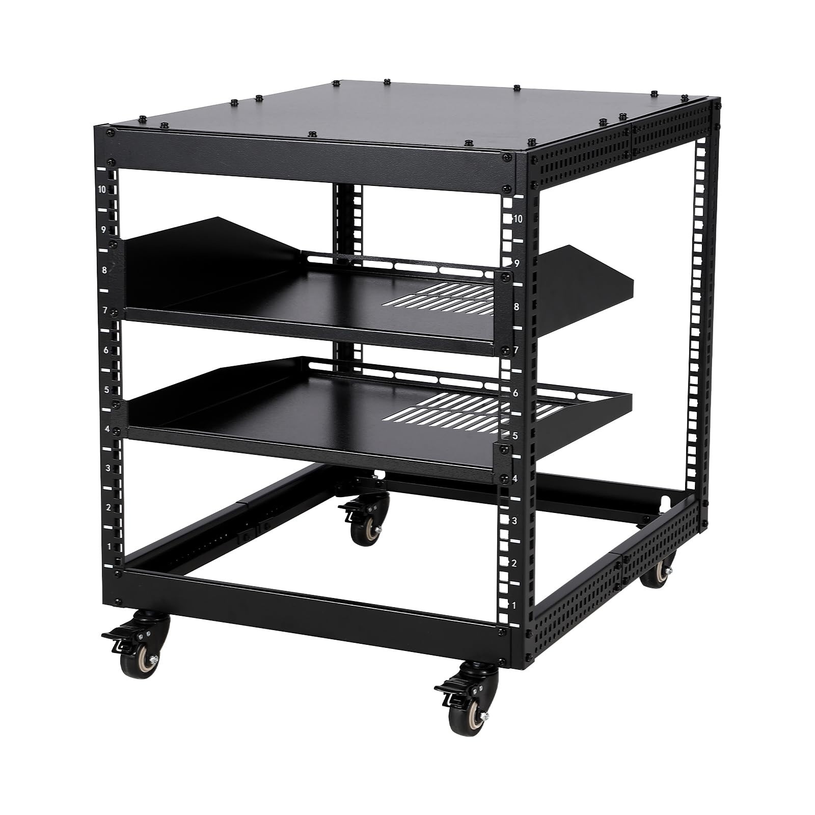 10U Open Frame Server Rack Network Rack 23''-40'' Adjustable Depth