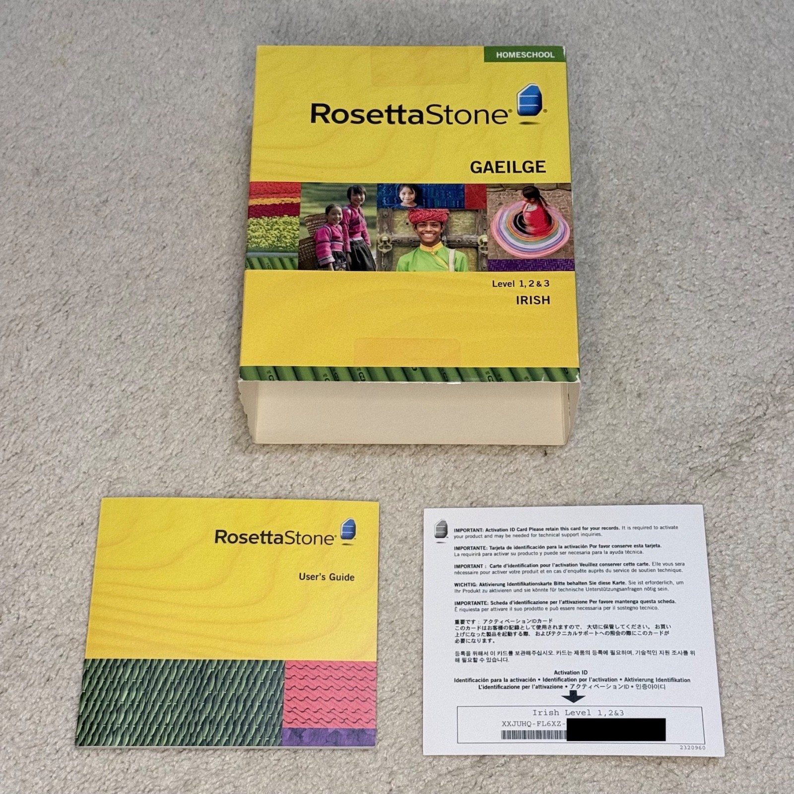 Rosetta Stone Gaelic Irish Language Course Level 1-3 Win/Mac Install CDs