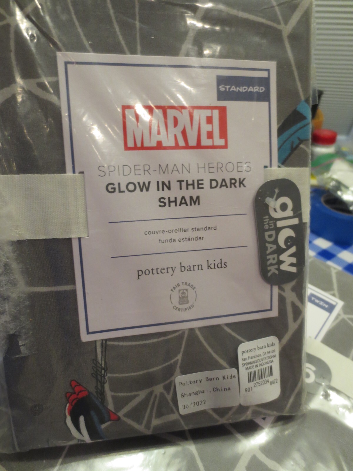 Pottery Barn Spiderman HEROES pillow SHAM  Marvel Avenger superhero NIP