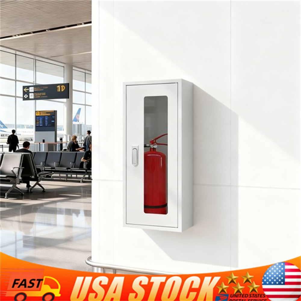 Fire Extinguisher Wall Cabinet FireTech Indoor Outdoor White Surface Mount