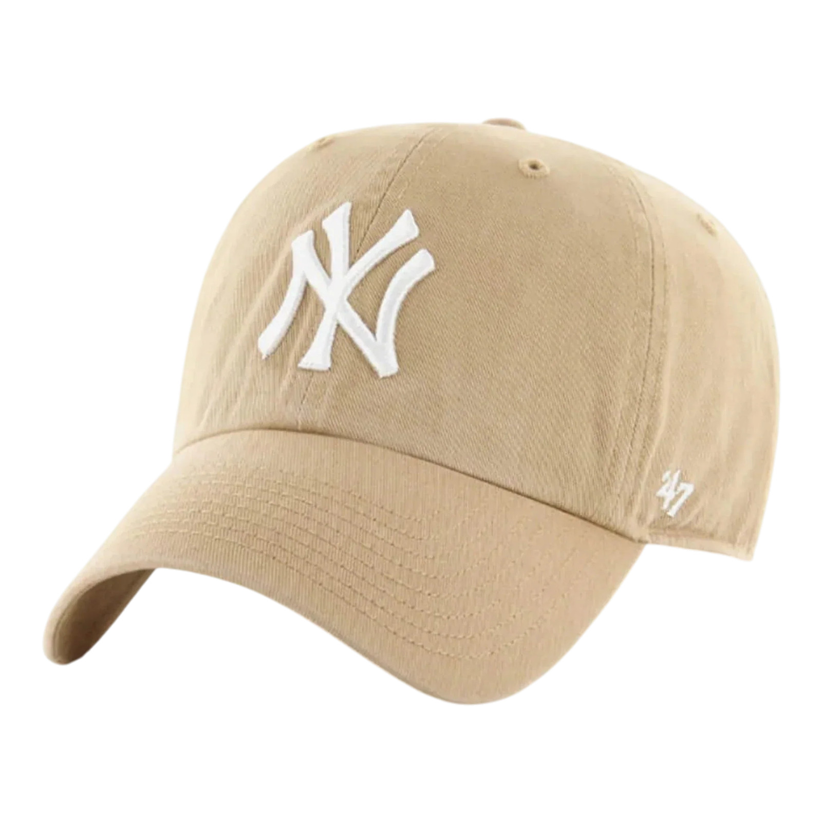 47 Brand Clean Up New York Yankees Strapback in Khaki | Adjustable Cap
