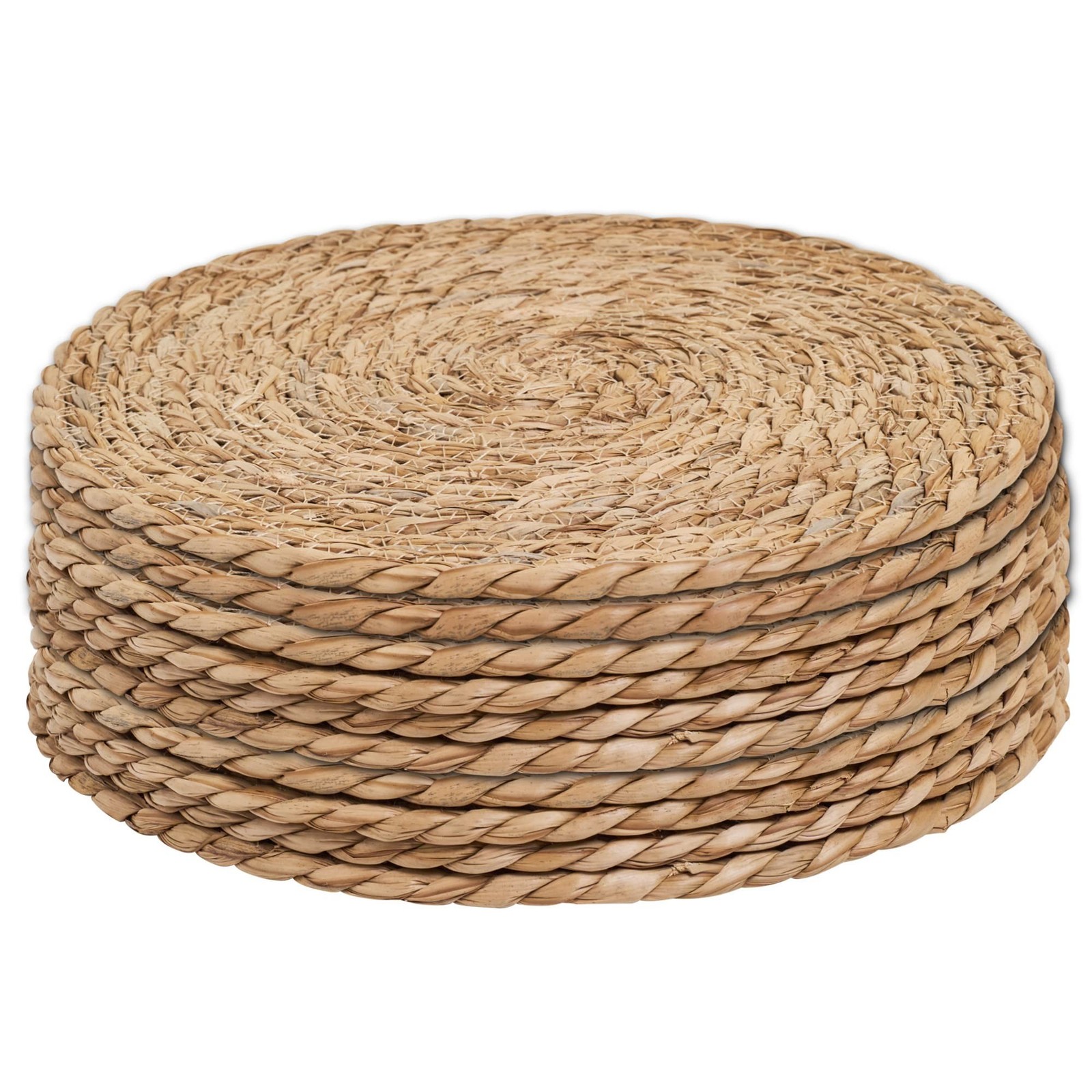 Defined Deco Woven Placemats Set of 10,12" Round Rattan Placemats,Natural Han...