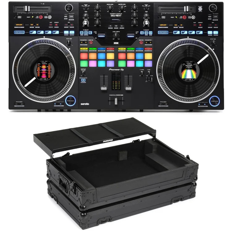 Pioneer DJ DDJ-REV7 2-deck Serato DJ Controller with Magma Hard Case - Black