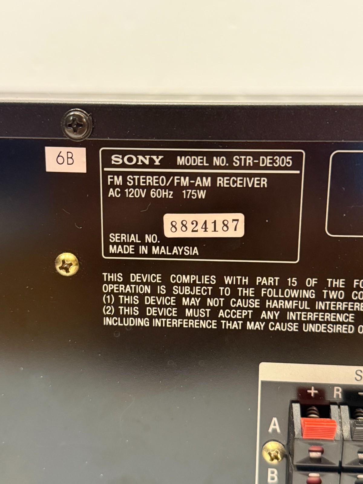 Sony STR-DE305 100W Stereo Receiver Bundle OEM RM-U264 Remote Tested Working