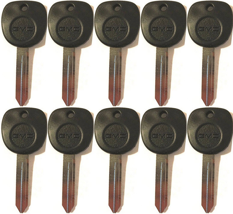10 New OEM Original GMC Logo Key Blanks UNCUT 15026222 598009 Yukon Envoy Safari