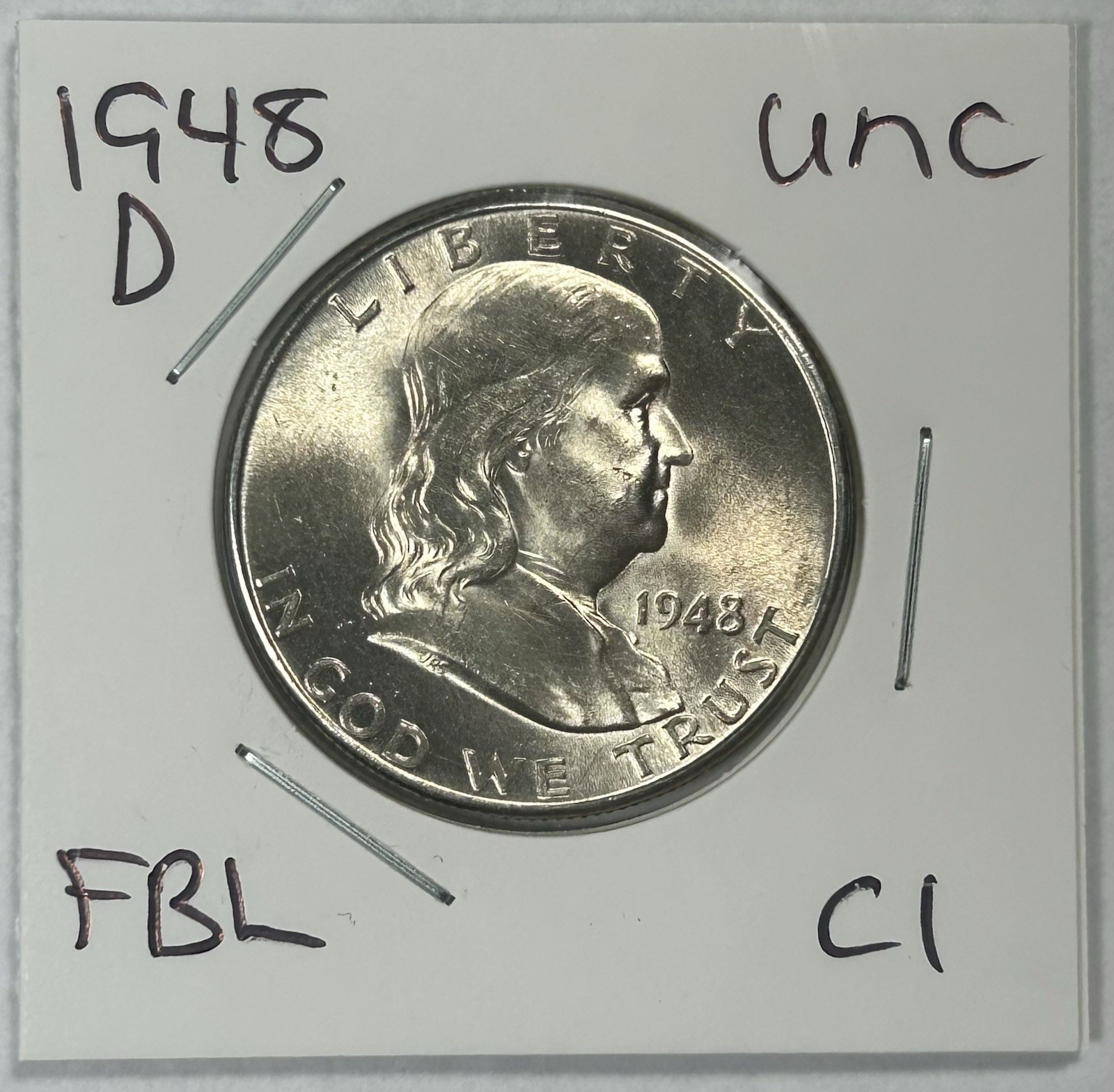 1948 D Franklin Half Dollar Coin Uncirculated
