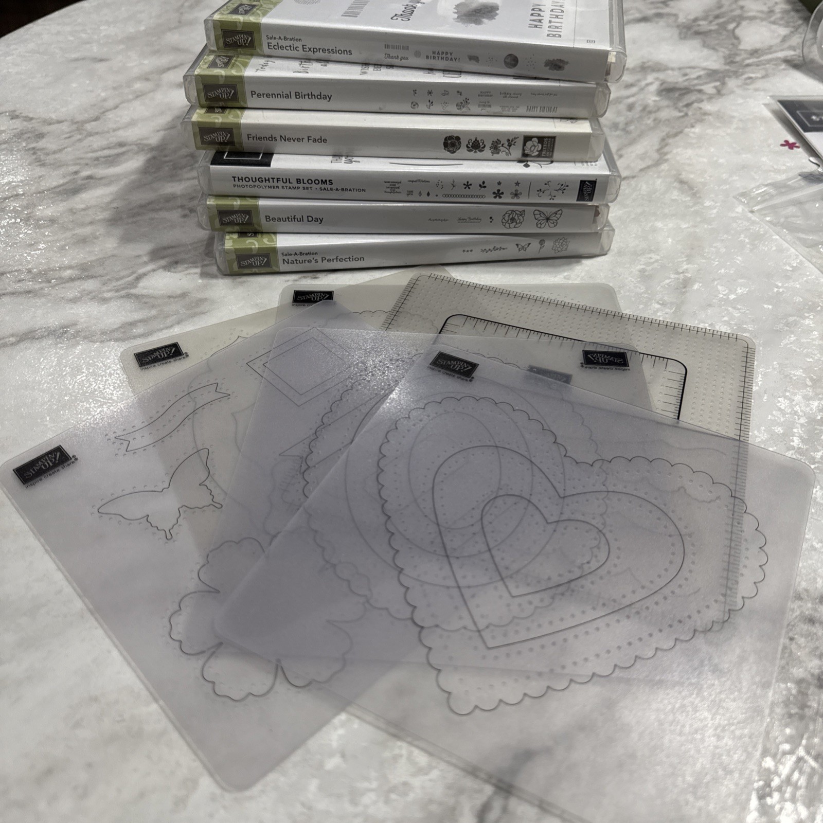 Stampin Up Paper Piercing Pack 6 Pierce Mats 6 Stamp Sets Birthday Flower Friend