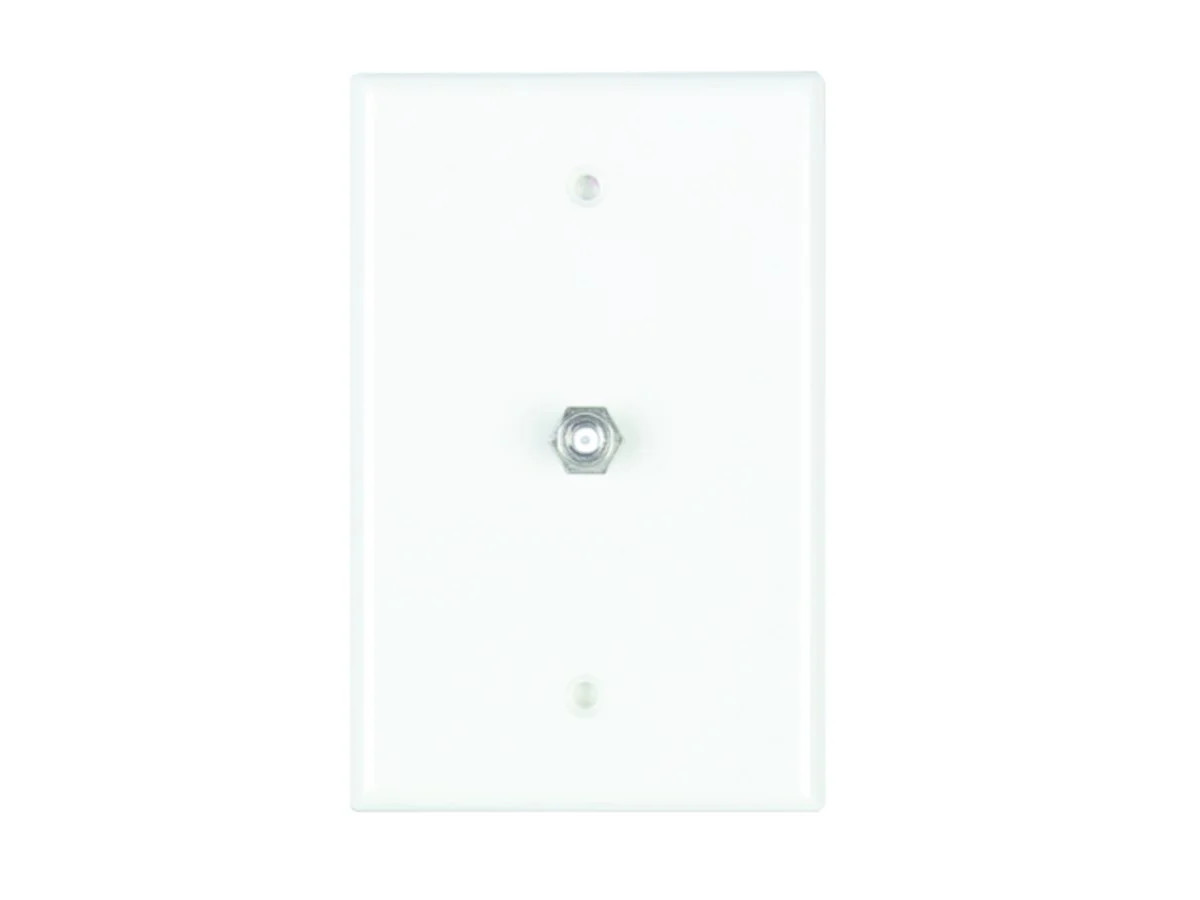 Monoprice Mid-Size Coax Wall Plate, Ultra White