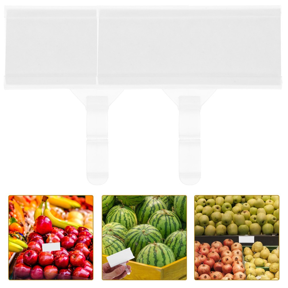 20Pcs Transparent Plastic Label Holders for Wire Rack Shelves in Retail Stores