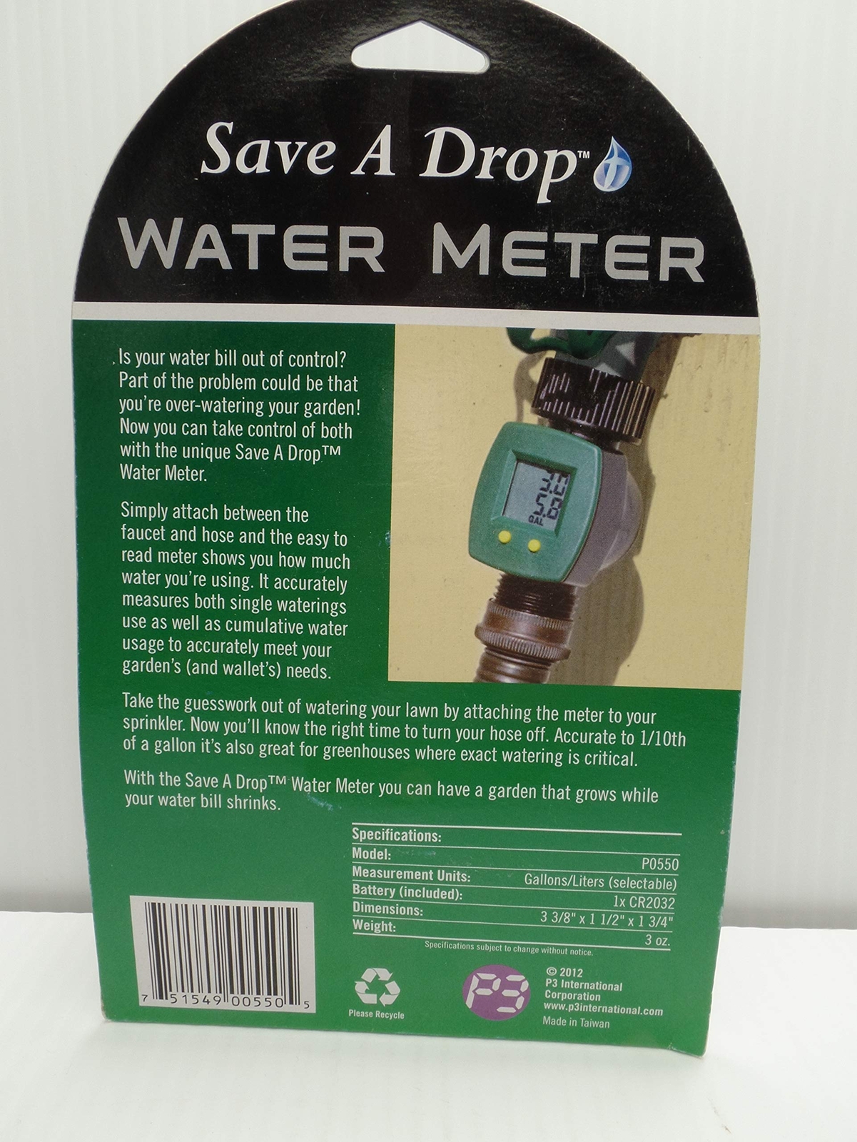 P3 International Water Meter, Save A Drop
