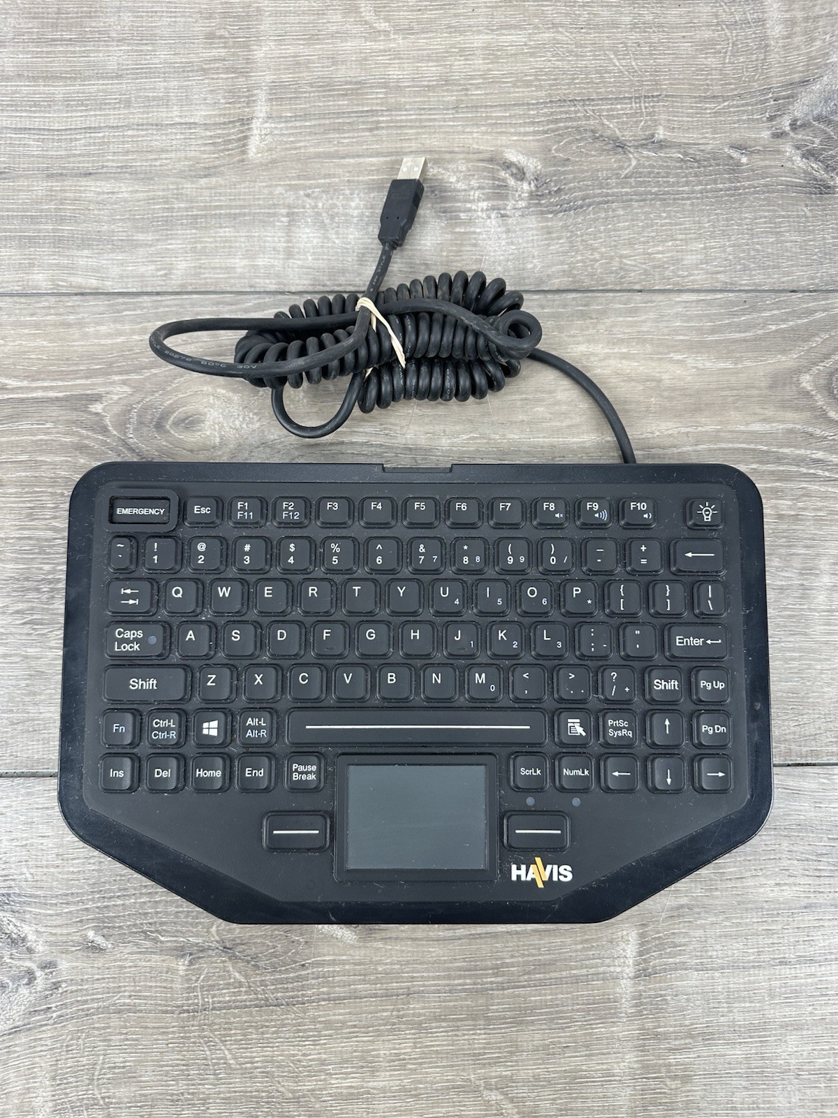 Havis KB-108 USB Rugged Keyboard with Integrated Touch Pad