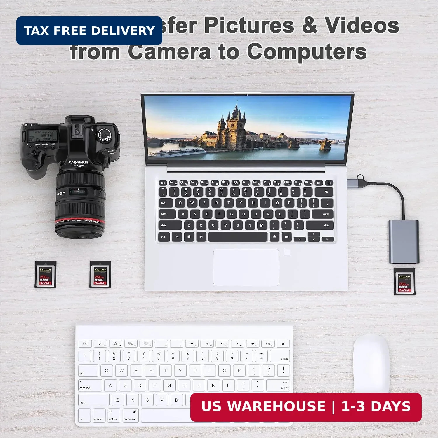 CFexpress Type B Card Reader with USB 3.2 (Gen 2) 10Gbps USB C&USB A 2 in 1 Type