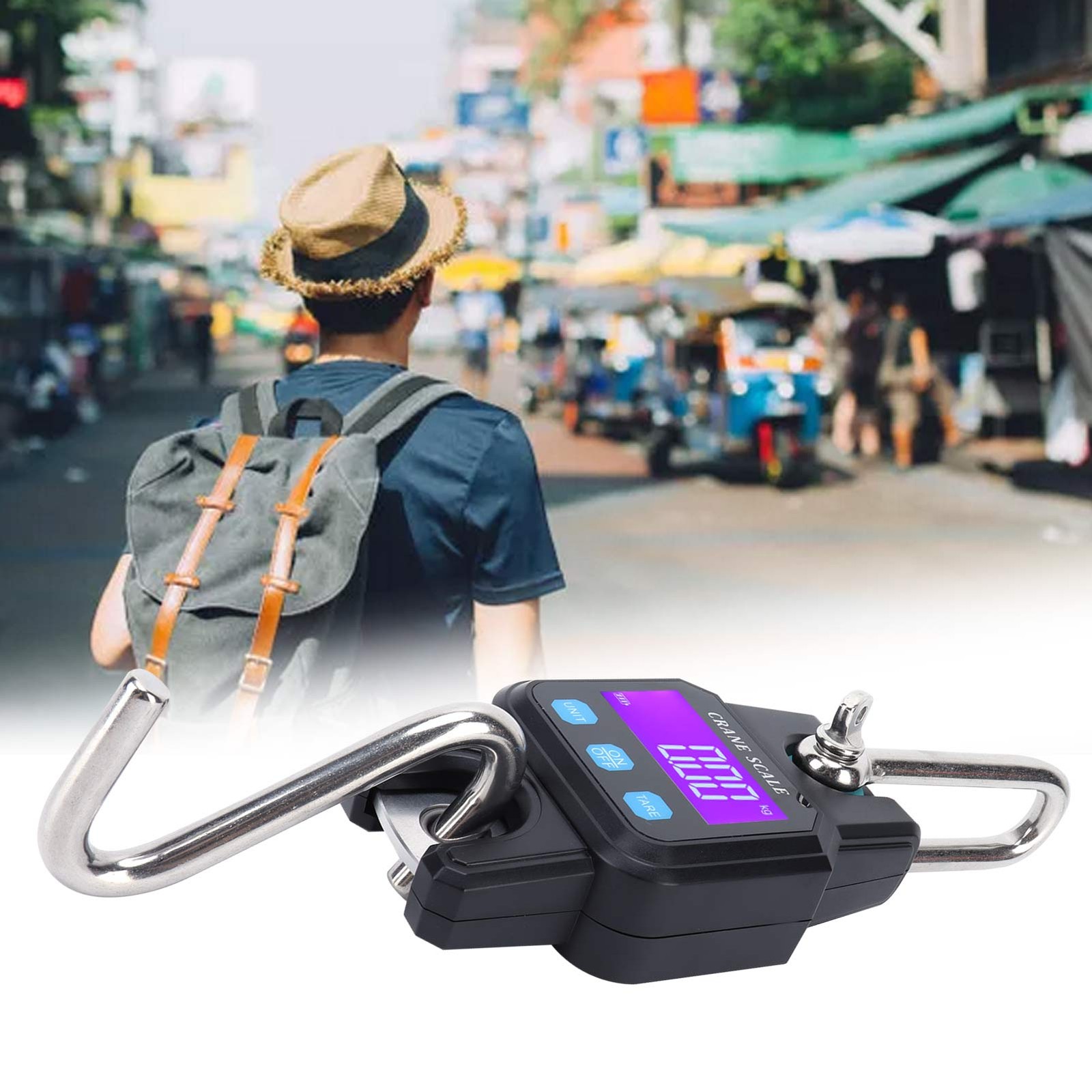 (Black)WH-C06 Rechargeable Digital Hanging Scale Mini Crane Scale Electronic US