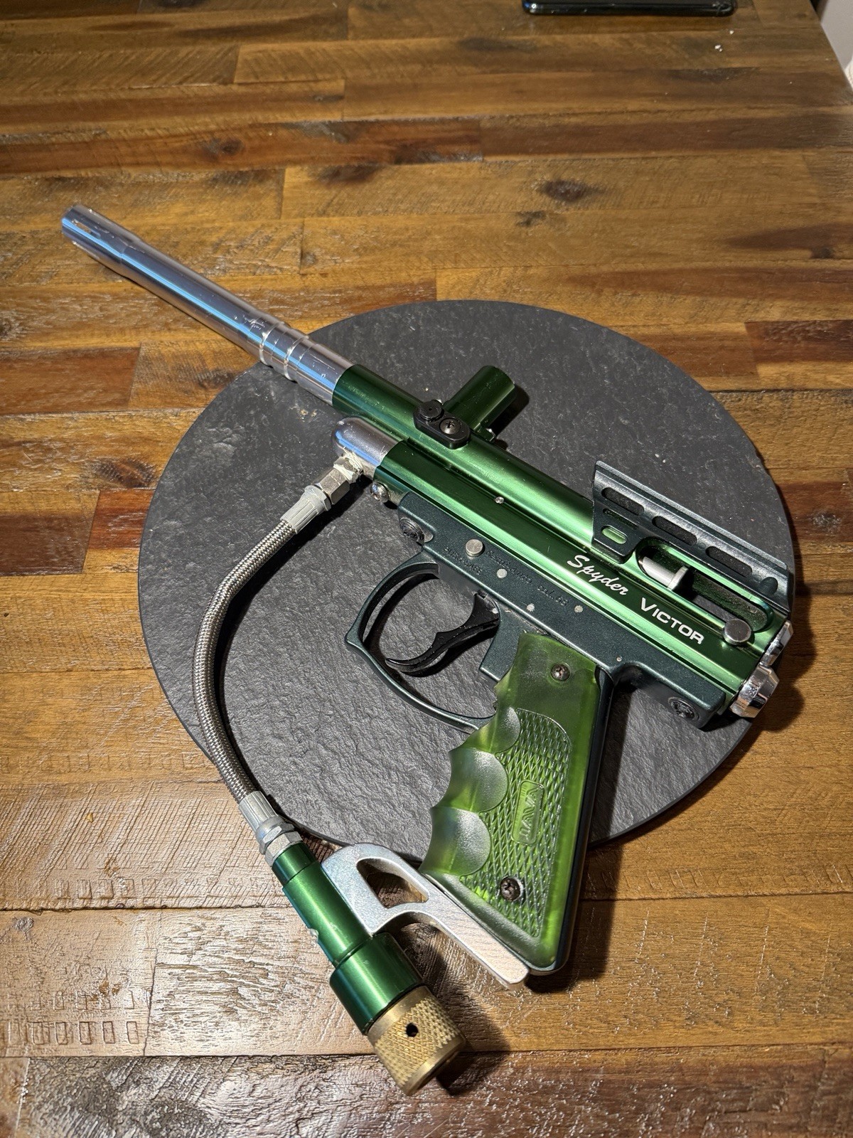 Green Spyder Victor Paintball Gun Semi Auto Mechanical .68 Cal Used