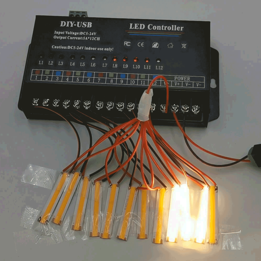 5V 12-24V programmable LED Controller For Single Color LED Strip Lighting effect