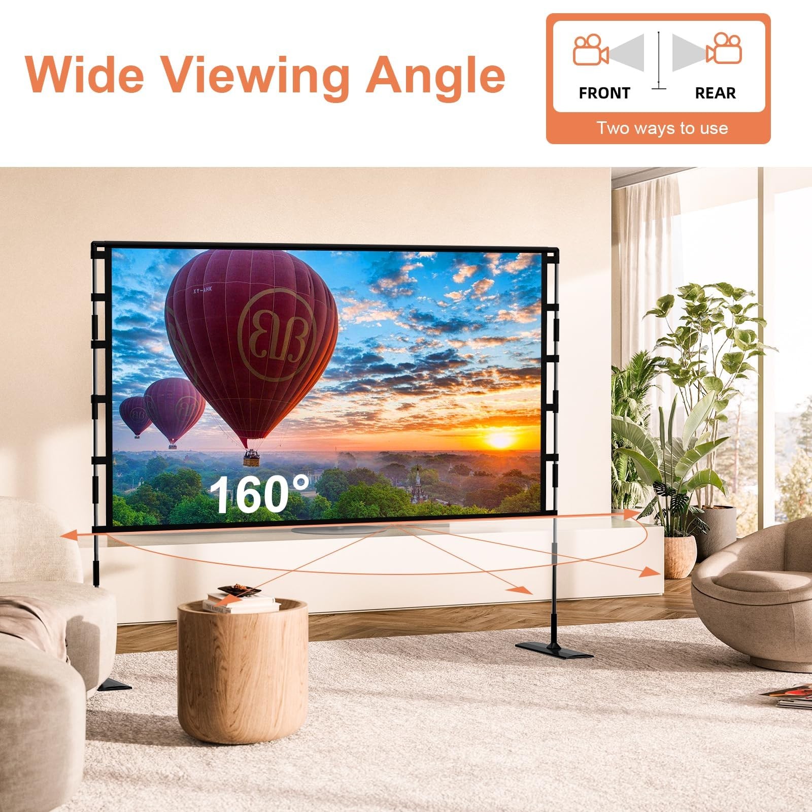 Projector Screen and Stand 120 inch Outdoor Projector Screen