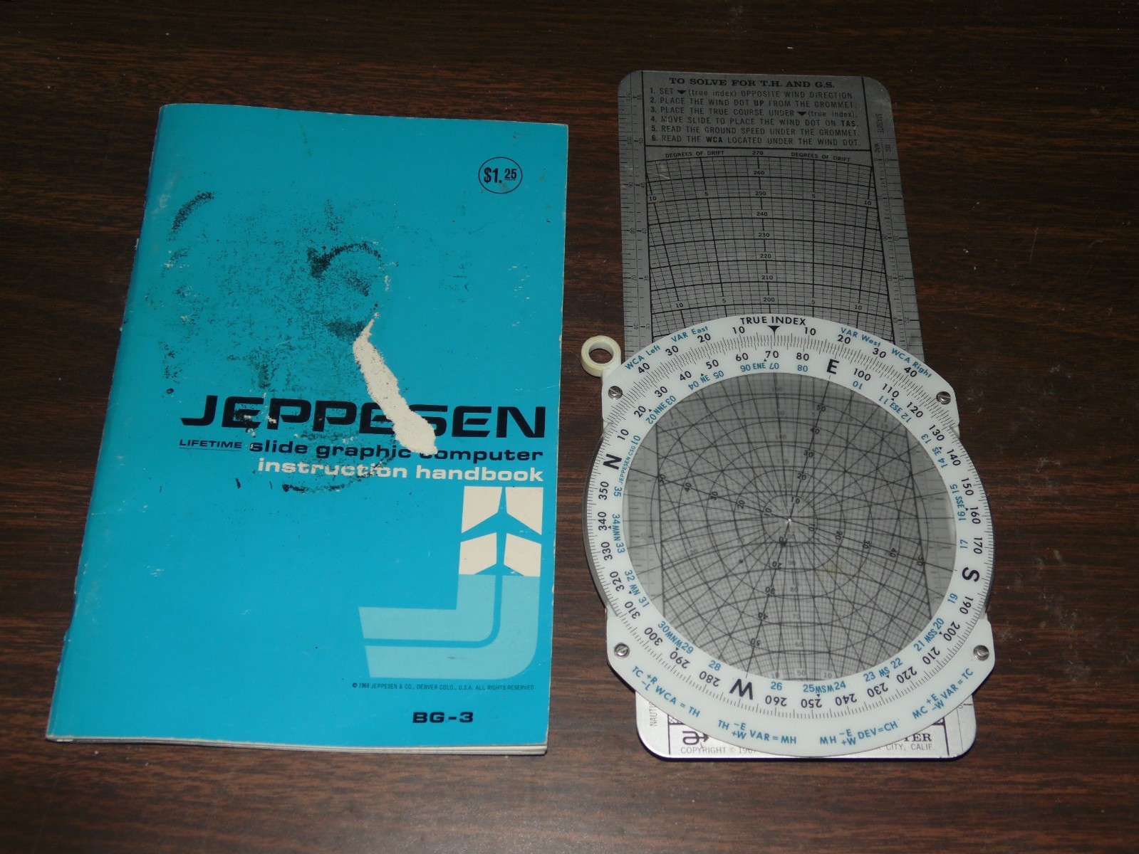 Vintage Jeppesen Slide Graphic Computer CSG-6P With Manual