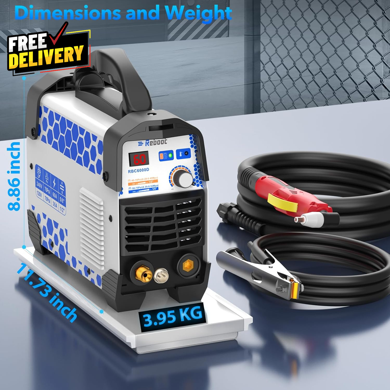 60A Plasma Cutter Dual Voltage 120V/240V 1/2 Clean Cut IGBT Inverter Portable...
