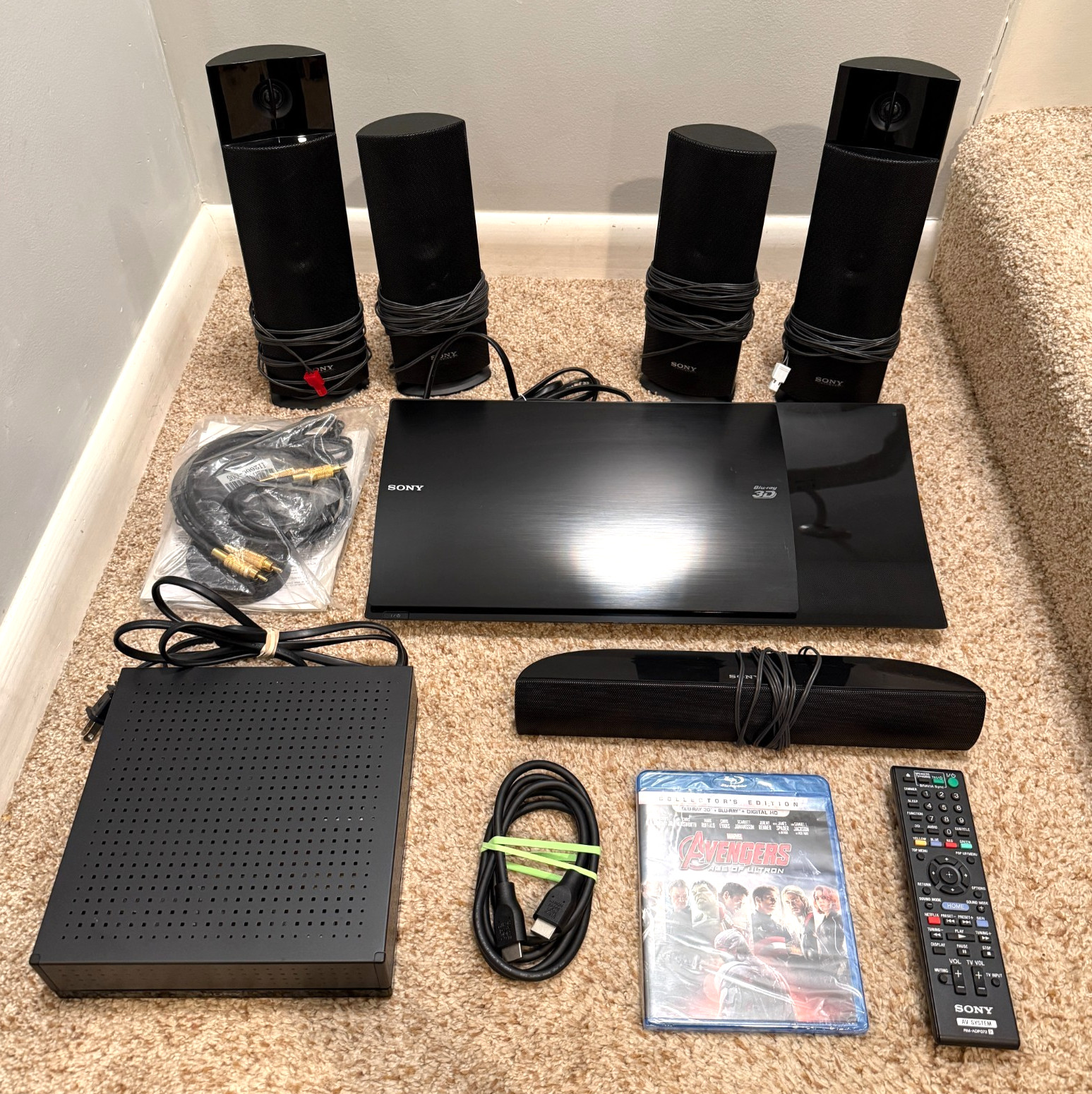 Sony HBD-N790W Blu-Ray 3D/DVD Home Theater System w Remote Speakers NO SUBWOOFER