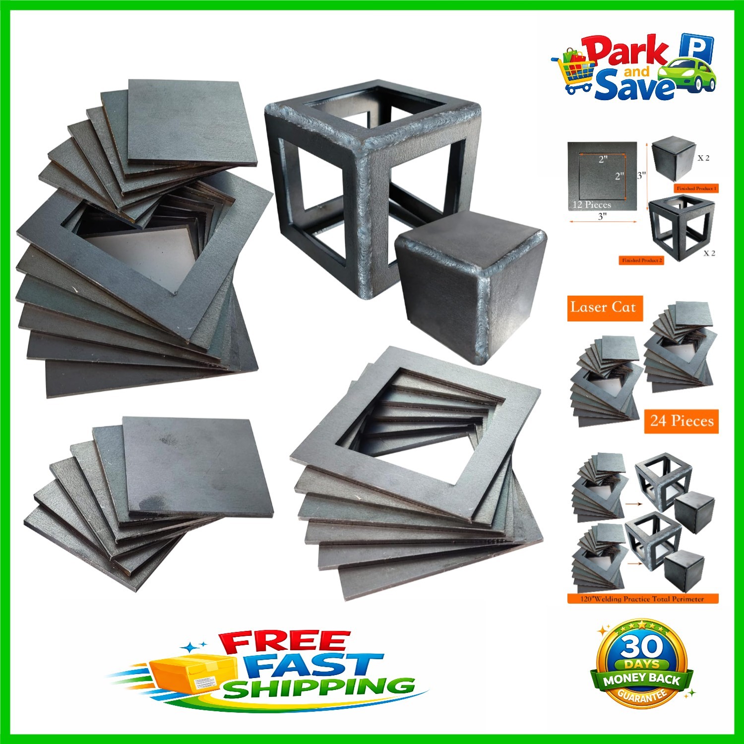 24 PCS A36 Steel Welding Practice Kit - Ideal for Novice Welders & DIY Projects