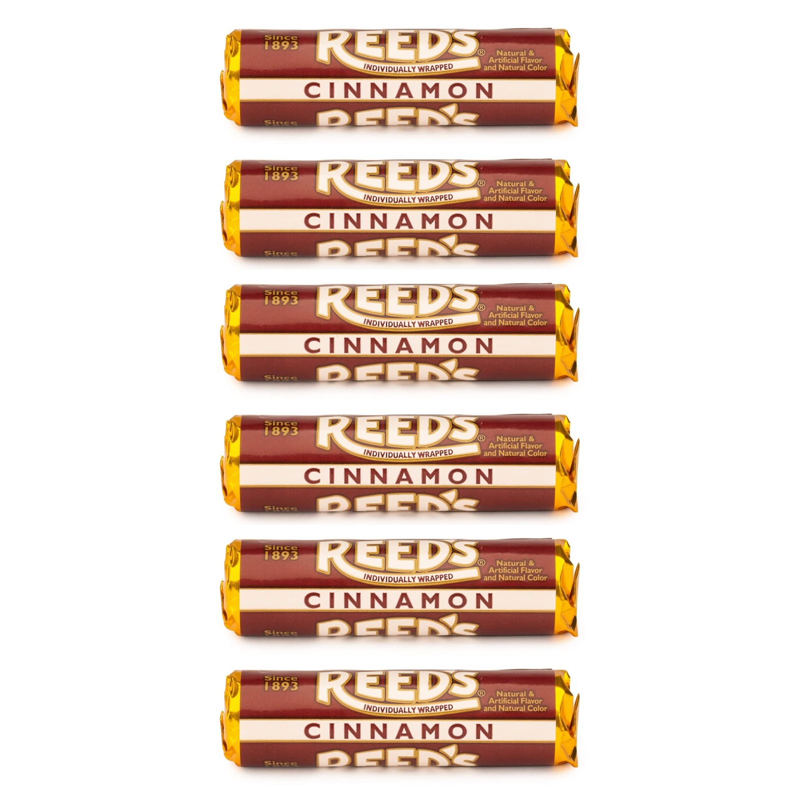Reed’s Individually Wrapped Cinnamon Candy Rolls | Six Rolls | Traditional Ha...