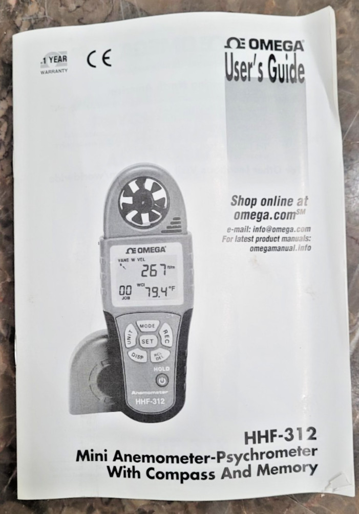 Omega Handheld Anemometer with Wind Chill Function HHF-312