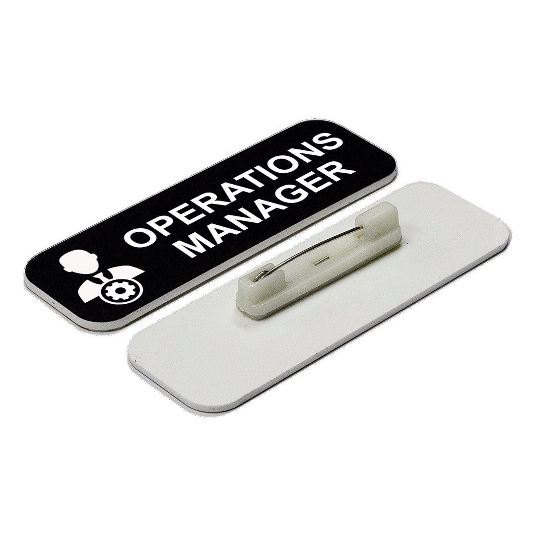 Signs ByLITA Operations Manager 1 x 3" Name Tag/Badge, (3 Pack)
