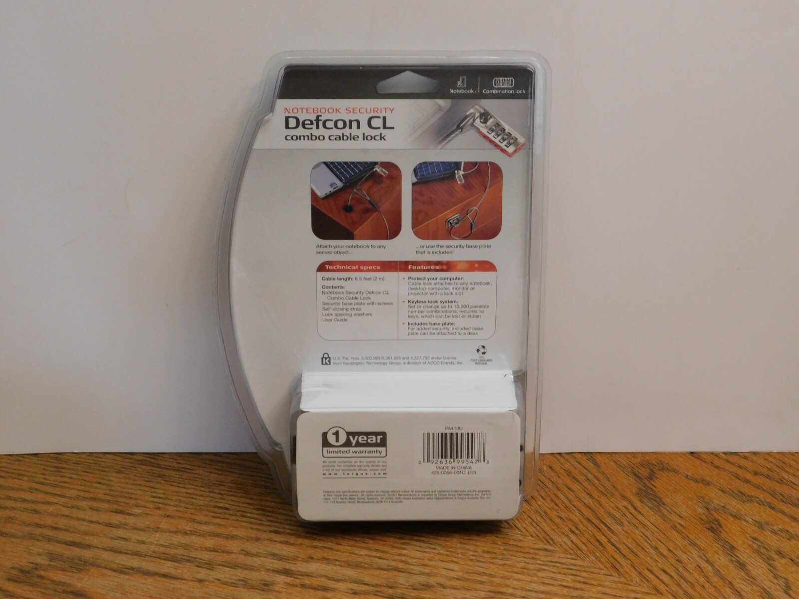 New Targus Defcon CL Combo Cable Lock Notebook Security PA410U Sealed
