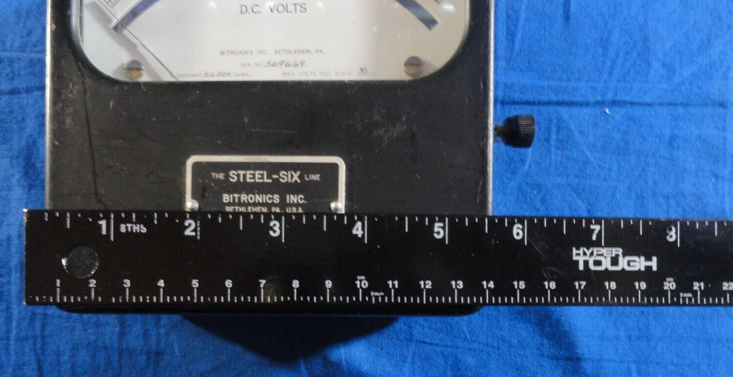 BITRONICS STEEL-SIX 0-10 D.C. VOLTS LAB METER