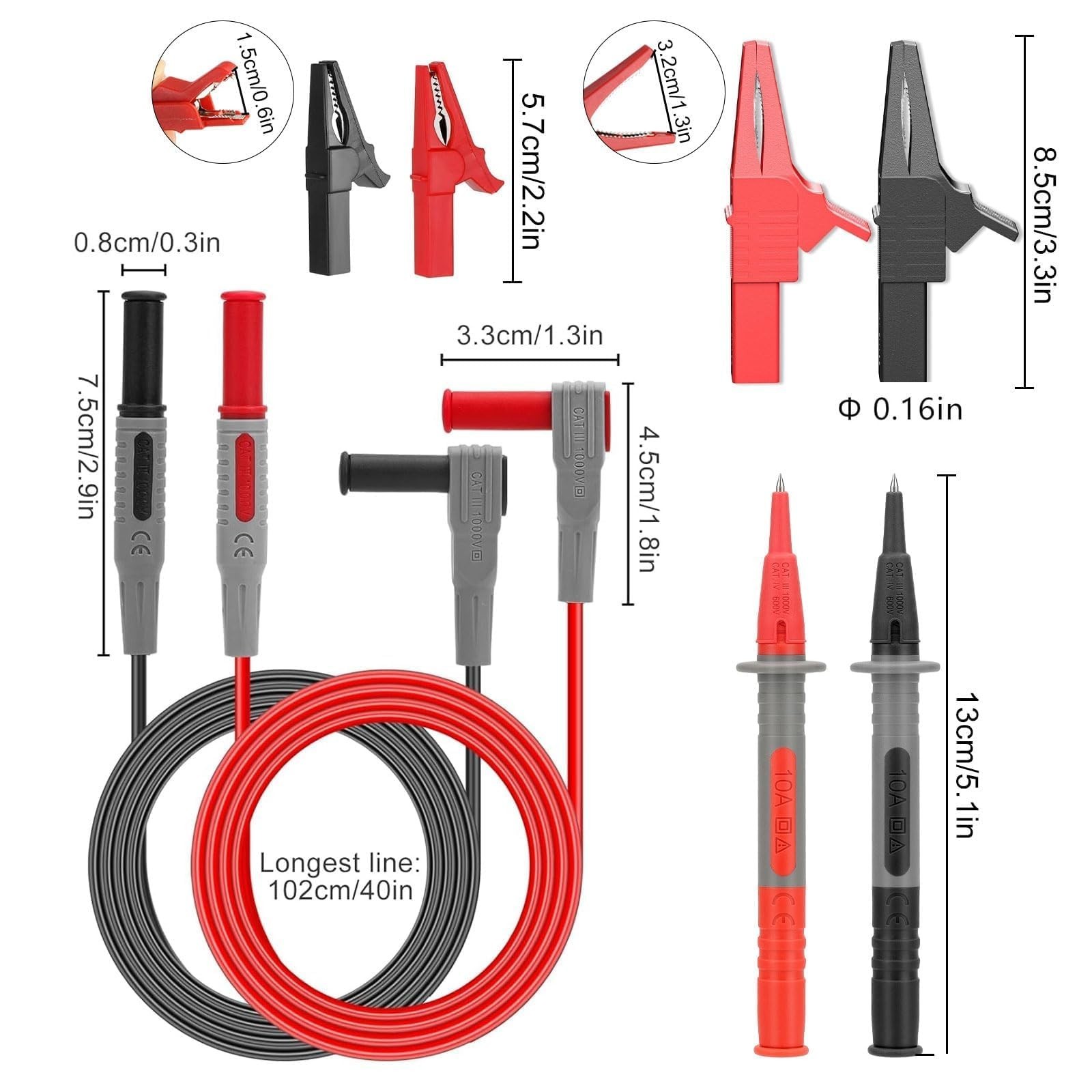26PCS Multimeter Leads, Back Probe Kit, Multimeter Test Leads Kit with Alliga...