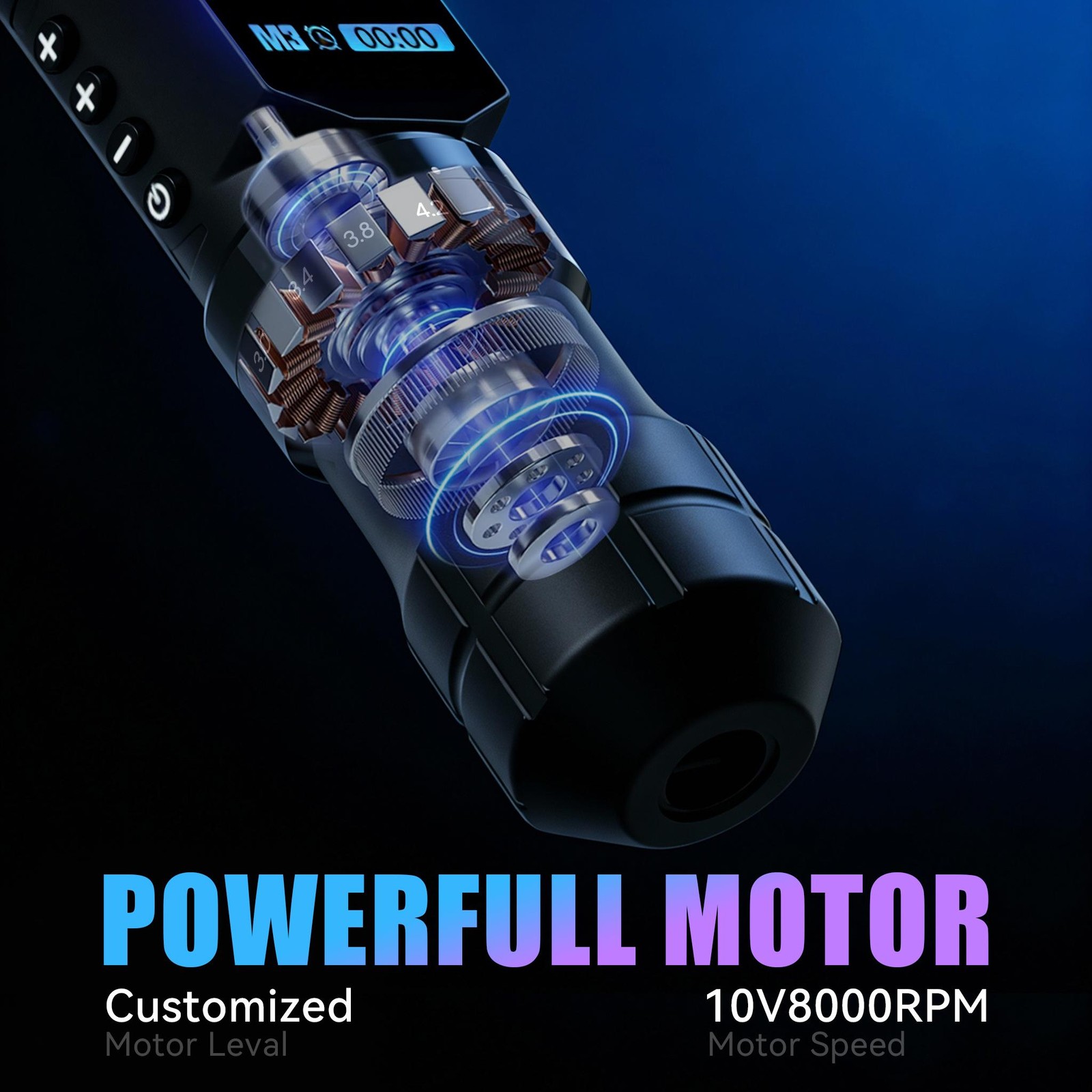 Professional Adjustable Stroke Tattoo Machine Wireless Tattoo Pen Coreless Brush
