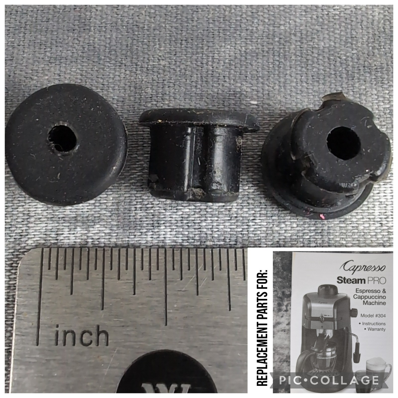 3 Replacement Capresso Espresso Machine Model 304 Rubber Feet
