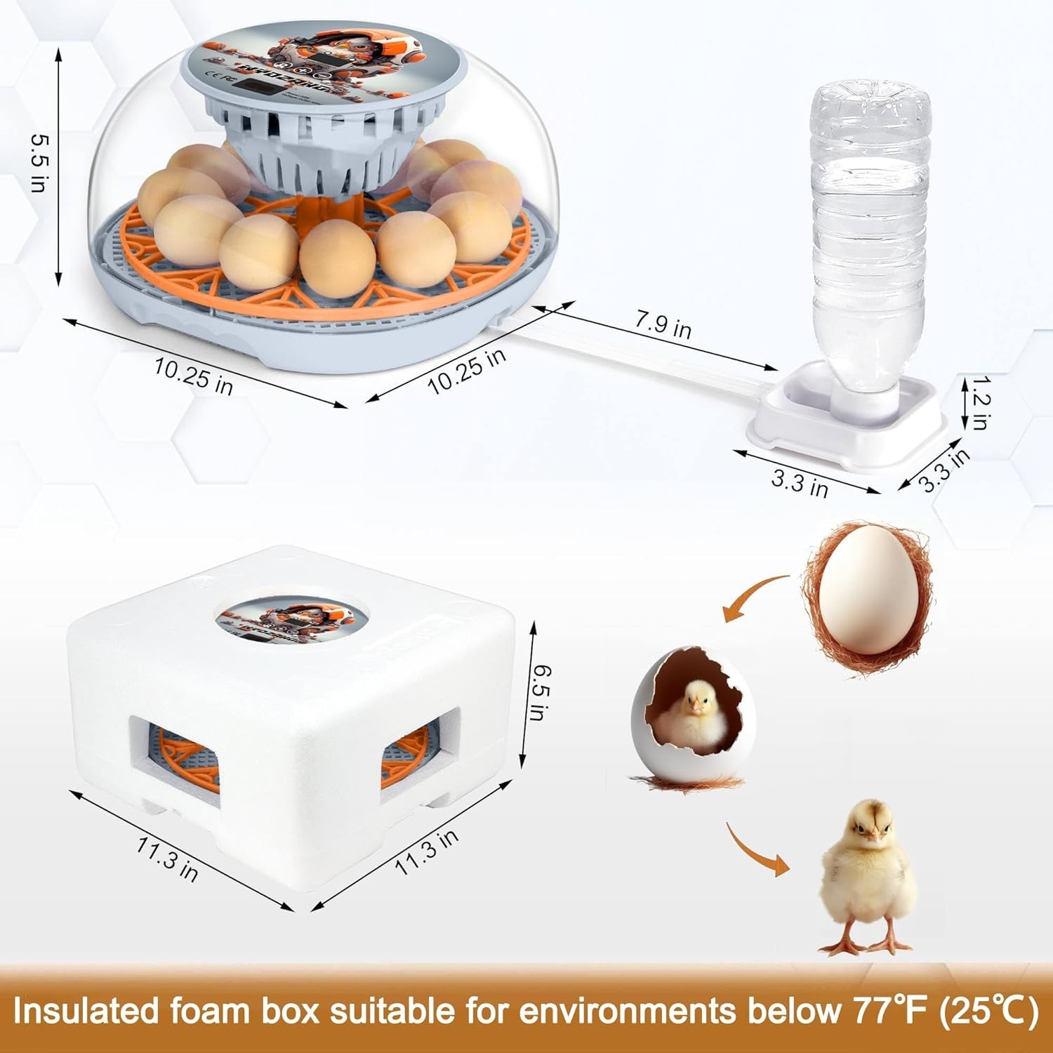 Smart Chicken Incubators for Hatching Eggs with Automatic Turner Small Poultr...