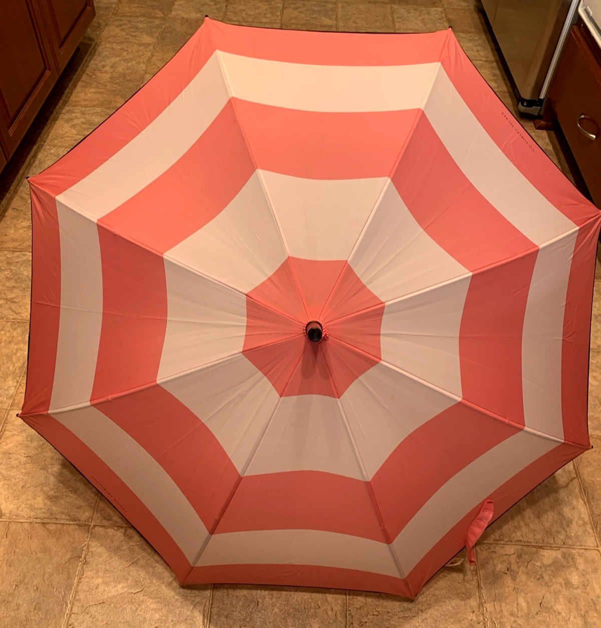 Victorias Secret Iconic Signature Umbrella Pink White Black Handle NEW TAG OTHER
