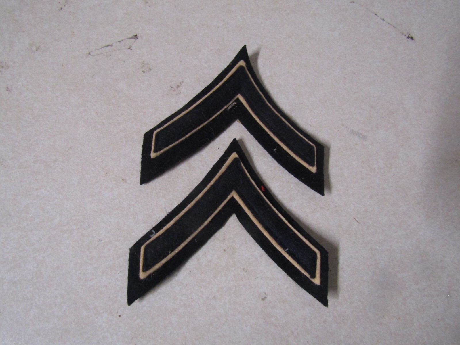 PATCH SEW ON SET OF 2 FIREMAN POLICE OTHER PRIVATE STRIPES FELT BLACK ON WHITE