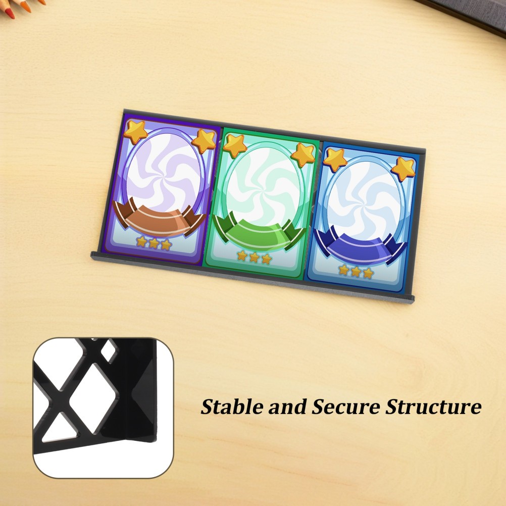 4Pcs Stackable Black Acrylic Card Display Riser for Trade Show and Conventions