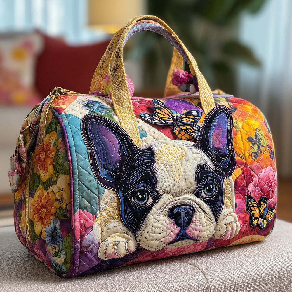 Quilted Embroidery Travel Duffel Bag Handbag Multi-use Sport Gym Luggage Bag 33
