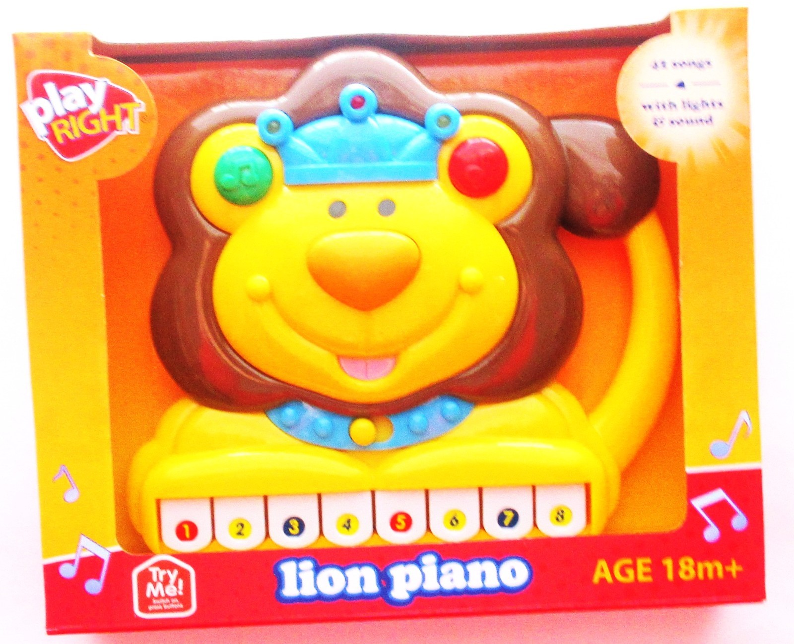 Play Music Lion Piano Age 18m+ Child Toy New In Box -- I'm Including Batteries