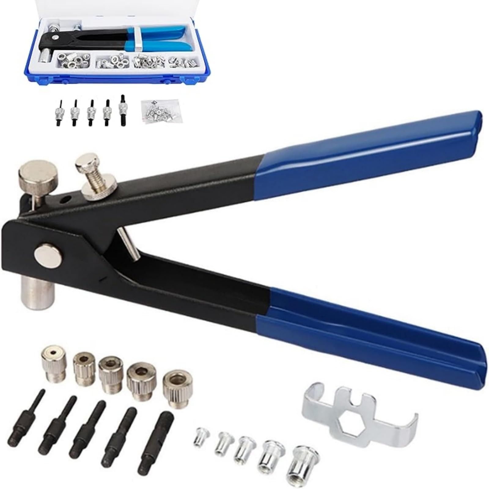 86-Piece Hand Rivet ToolNuts Set, Heavy Duty Blind Rivet Set with Metric...