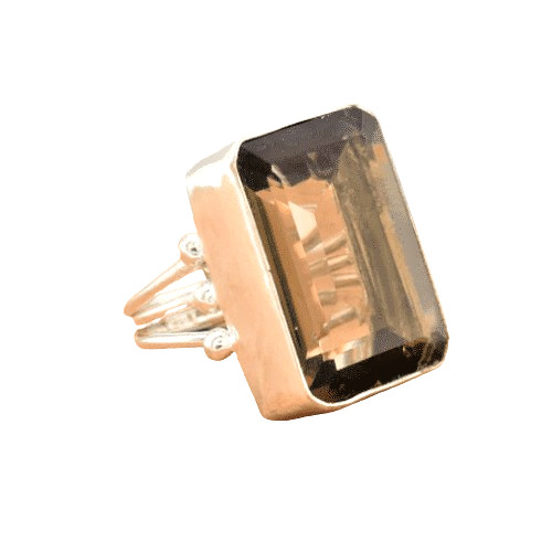 Smoky Quartz Gemstone 925 Sterling Silver Gifts for Her Ring Jewelry All Size