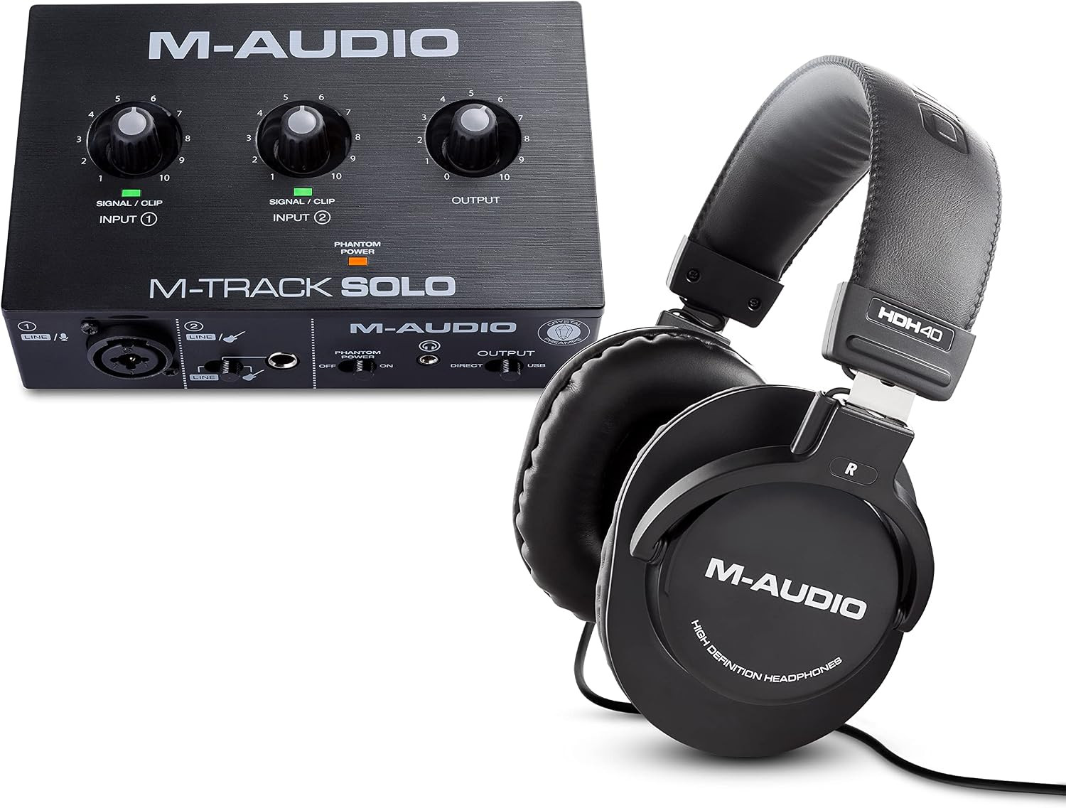 M-Track Solo USB Audio Interface with XLR Input plus over Ear