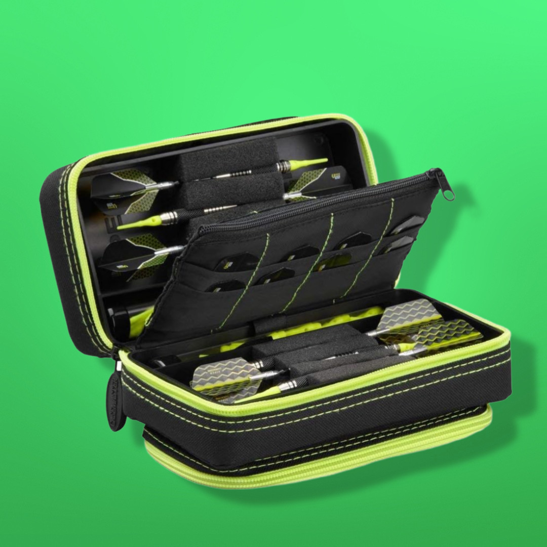 Plazma Pro 6 Dart Case with Mobile Pocket, Storage for Flights, Tips & Shafts