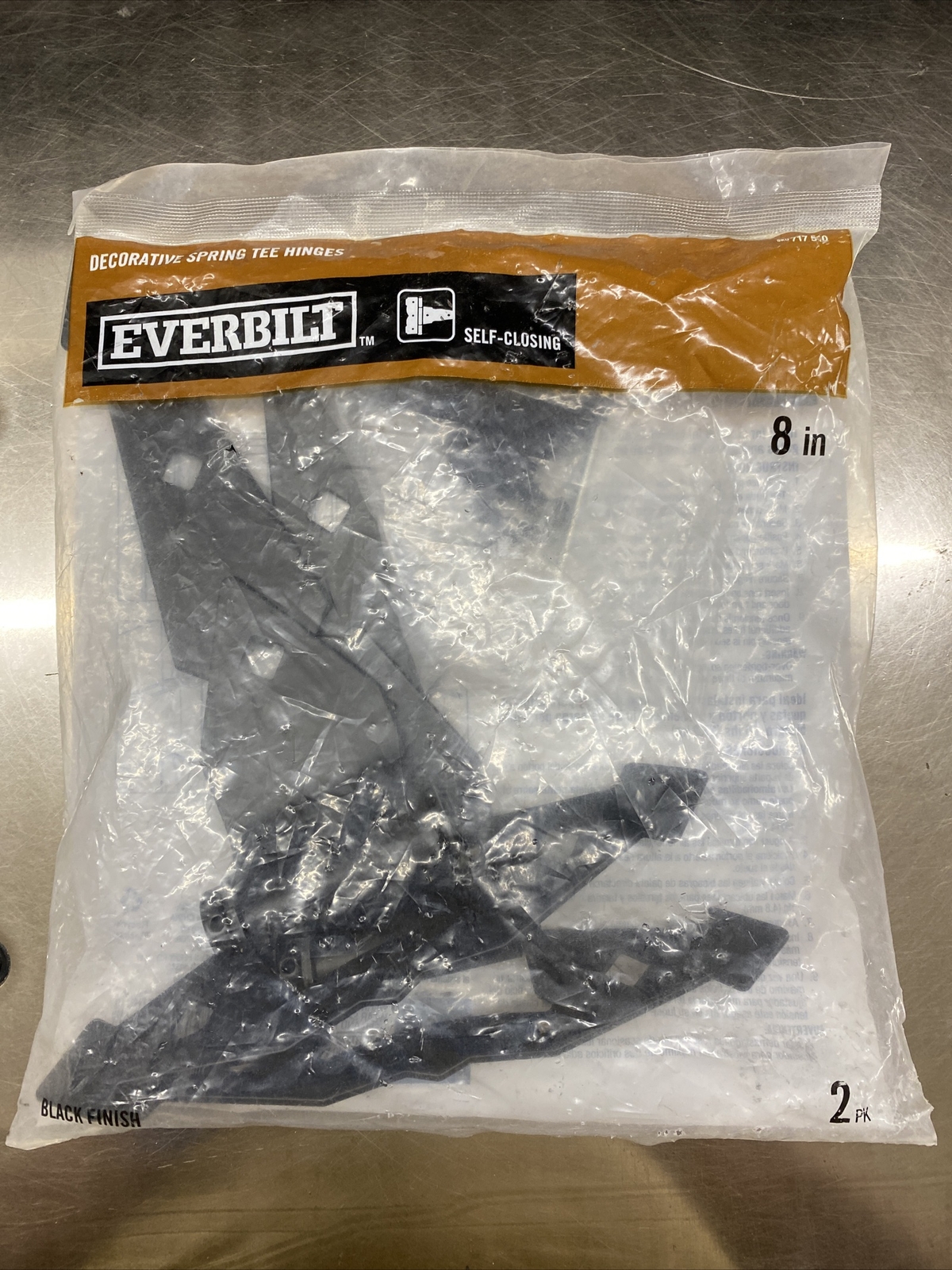 everbilt self closing decorative spring tee hinges 8in Black Finish